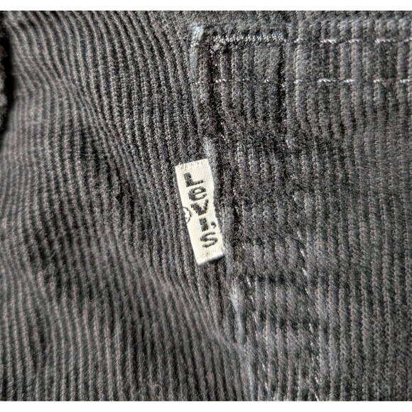 Levis 514 Size 34X32 Corduroy Jeans Black Slim Straight White Tab Smart Casual - Picture 6 of 11